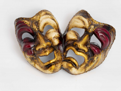 Tragedy and Comedy Mask Emanuele Red