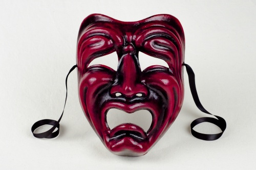 Tragedy Face Mask Red and Black