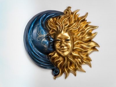 Sun and Moon Mask Blue and Gold