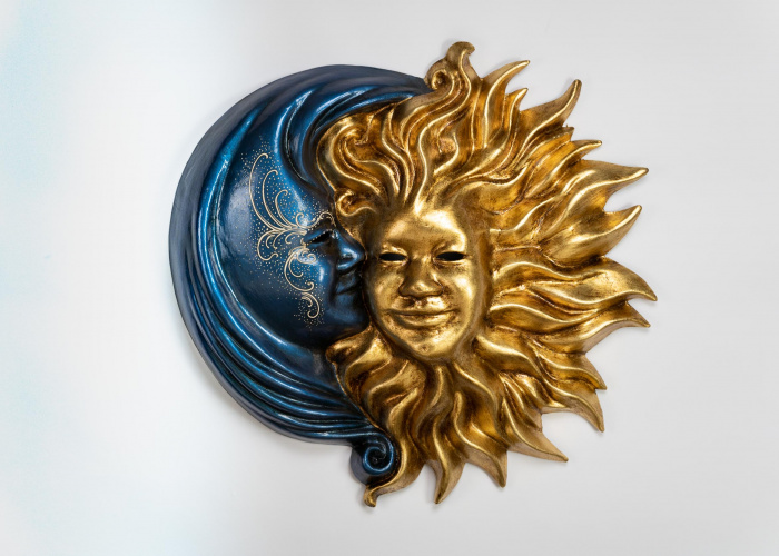 Sun and Moon Mask Blue and Gold