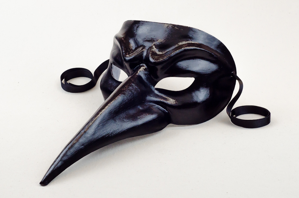 Venetian mask for sale - Black long nose mask