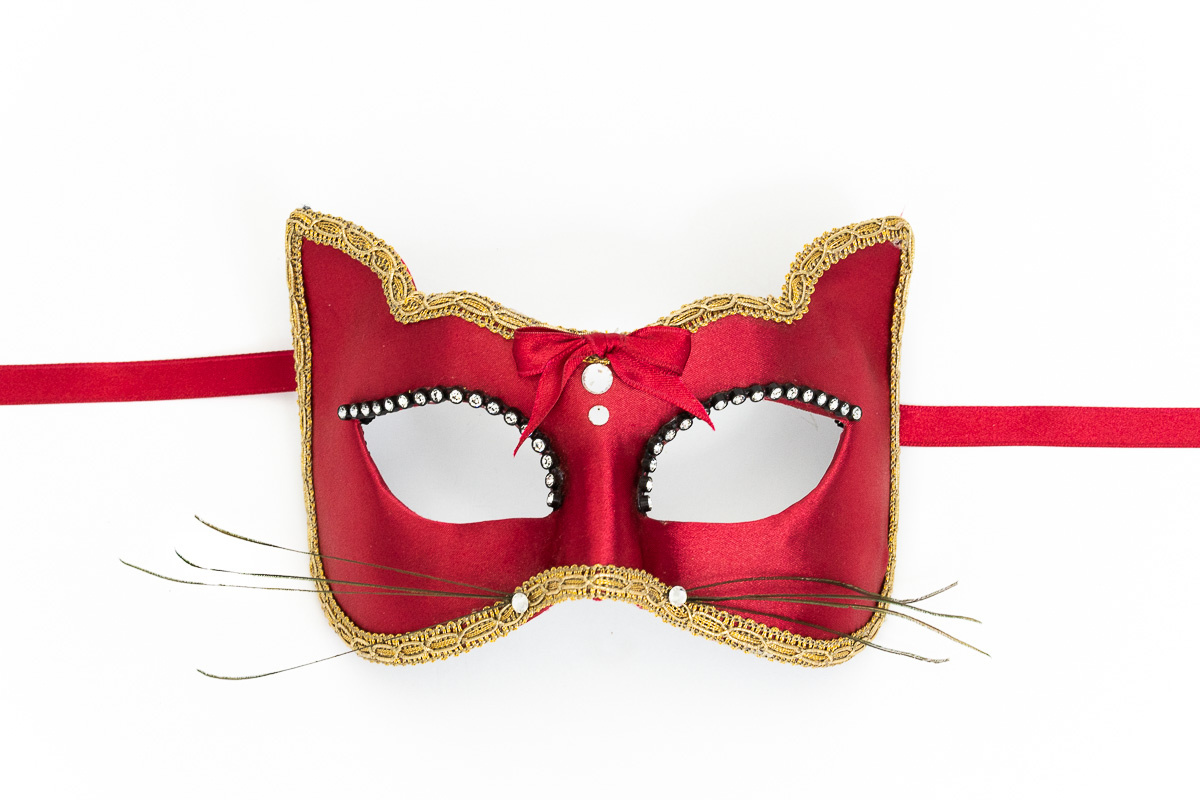 Venetian Eye Mask - Cat Mask with Whiskers