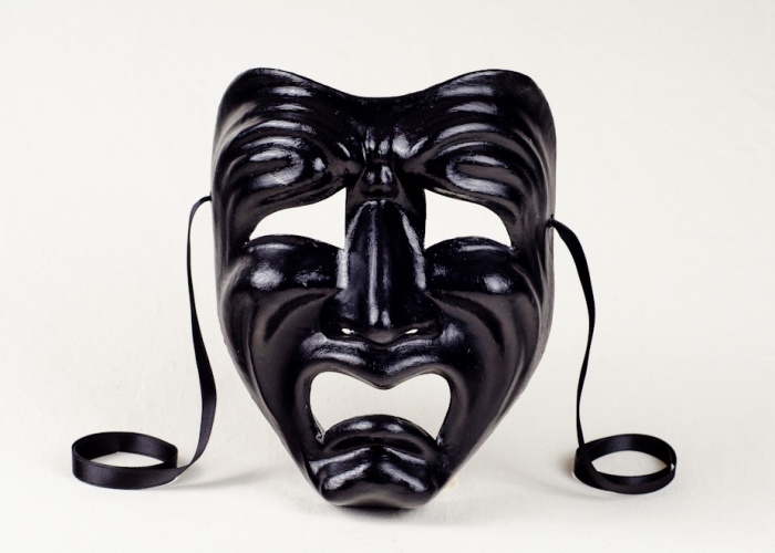 tragedy face mask black