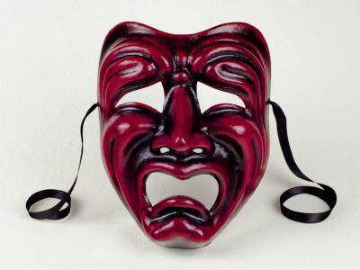 Tragedy Face Mask Red and Black