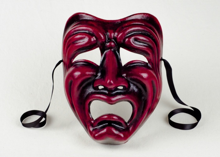 tragedy face mask red and  black
