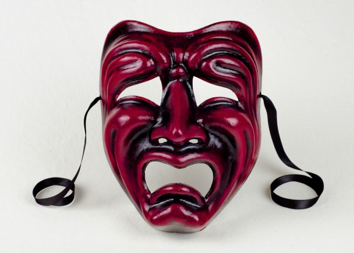 masque de la tragédie rouge-noir