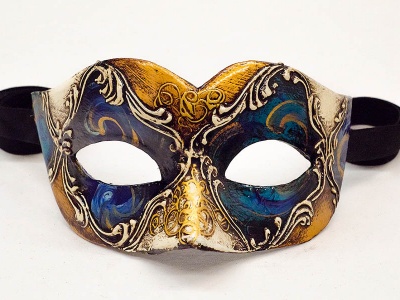 KAYSO INC PM004SL CLASSIC SILVER ITALIAN VENETIAN MASQUERADE PLASTIC MASK 