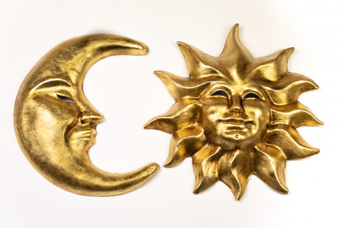 Sole e Luna d'Oro - Coppia Maschere